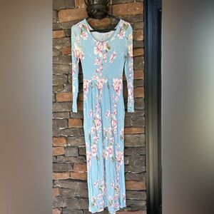 Floral Blue Maxi Dress